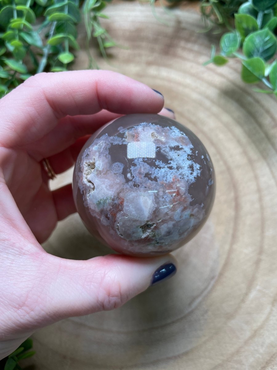 Flower Agate Sphere | Copper Ashes