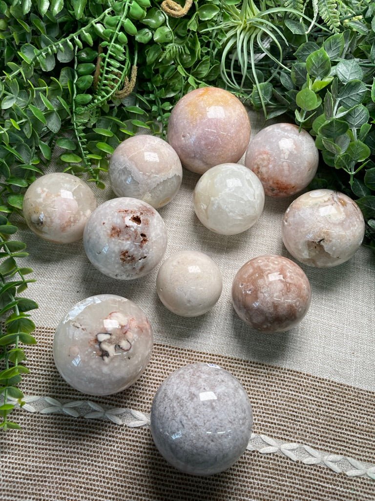 Flower Agate Sphere | Copper Ashes