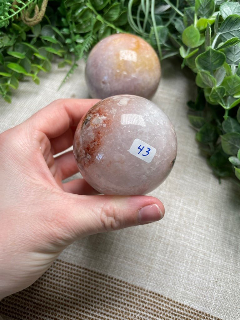 Flower Agate Sphere | Copper Ashes