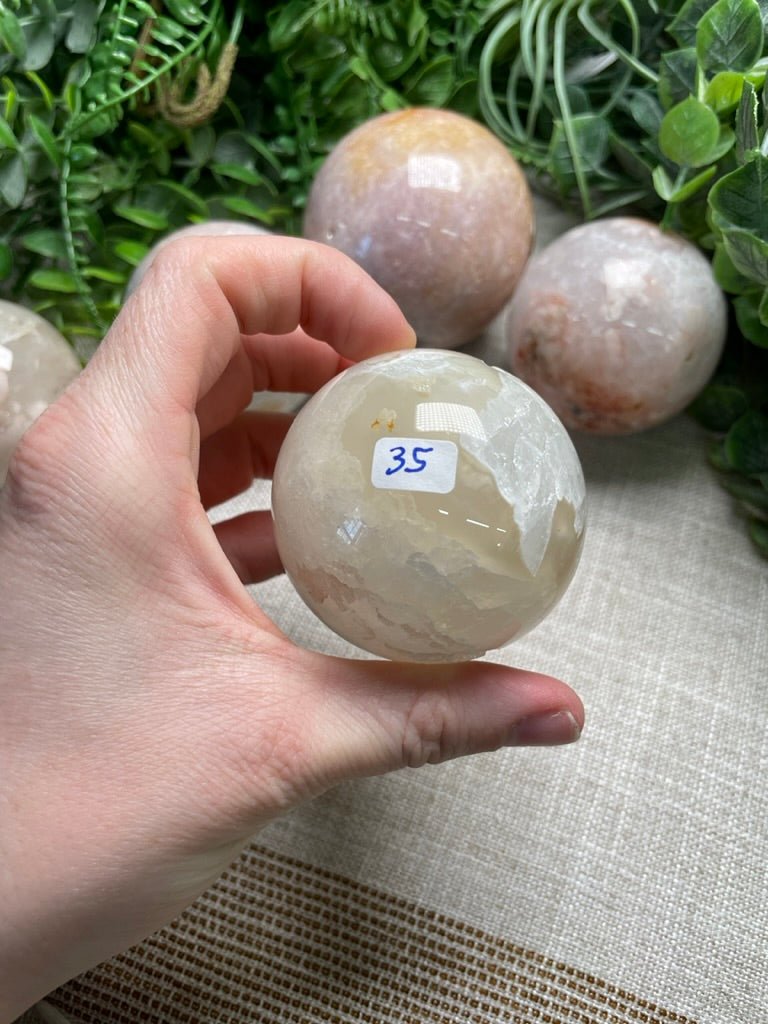 Flower Agate Sphere | Copper Ashes