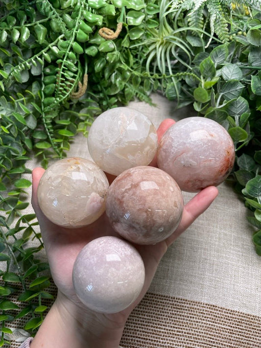 Flower Agate Sphere | Copper Ashes