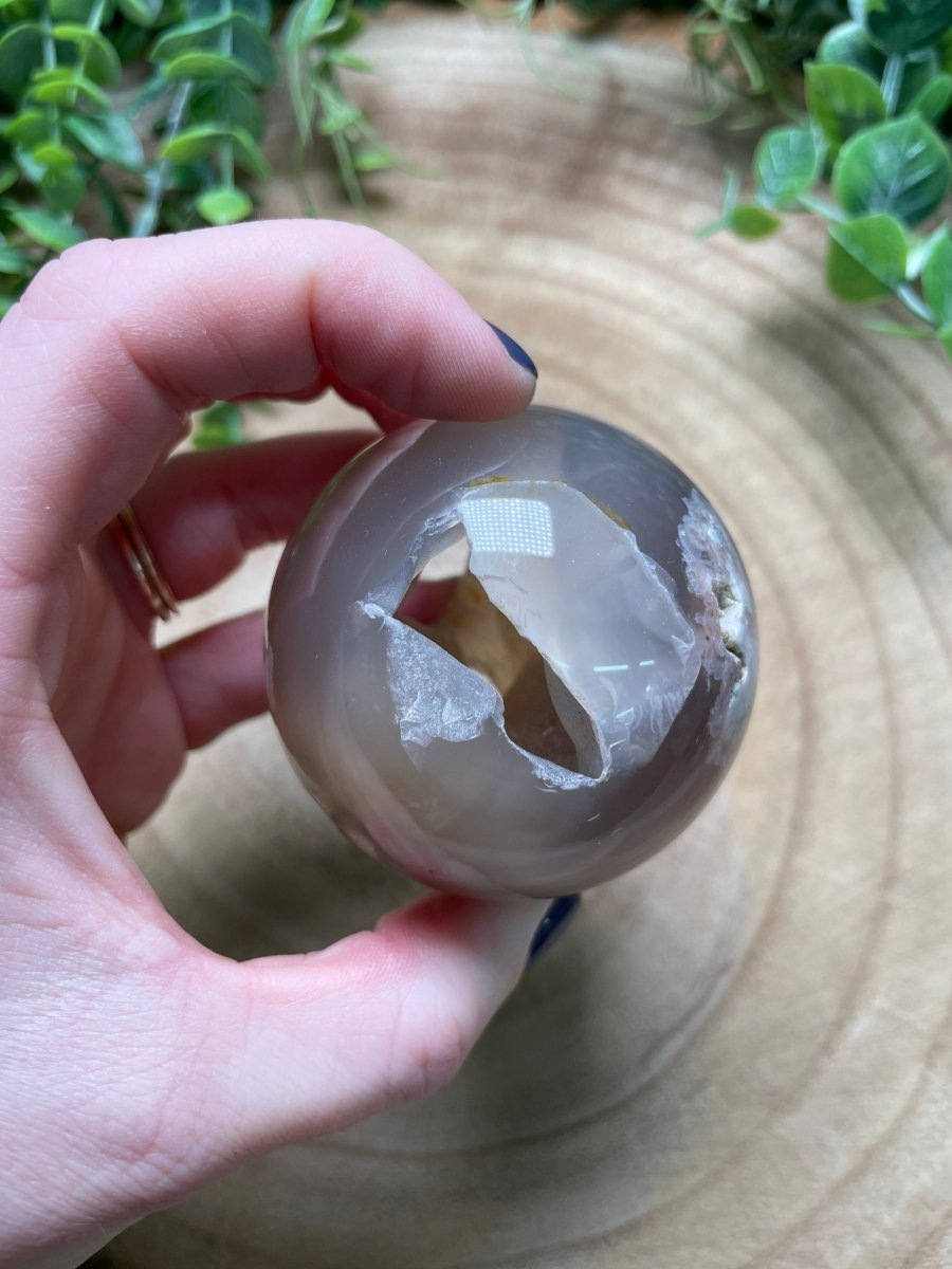 Flower Agate Sphere | Copper Ashes