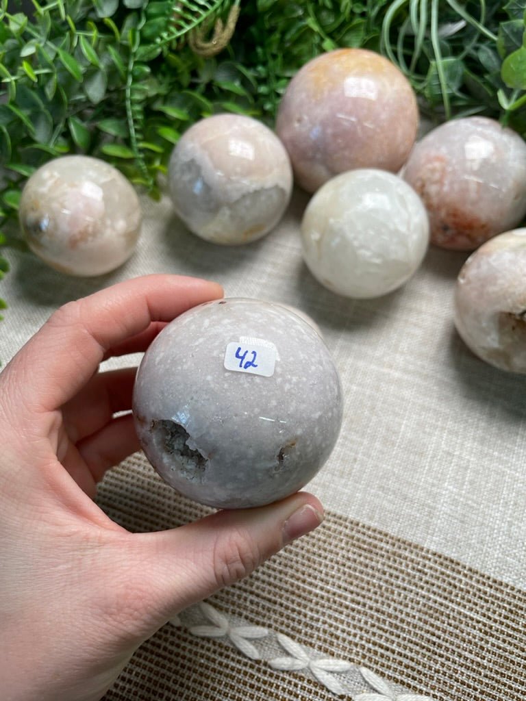 Flower Agate Sphere | Copper Ashes