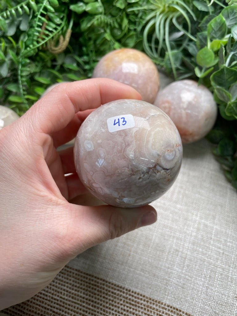 Flower Agate Sphere | Copper Ashes