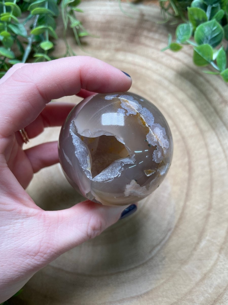 Flower Agate Sphere | Copper Ashes