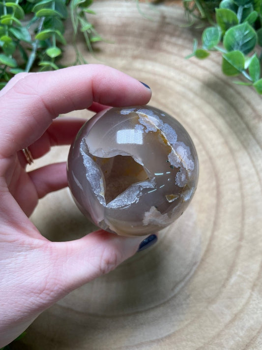 Flower Agate Sphere | Copper Ashes