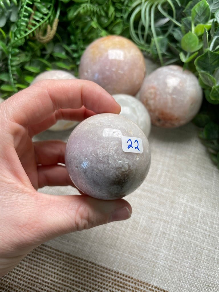 Flower Agate Sphere | Copper Ashes