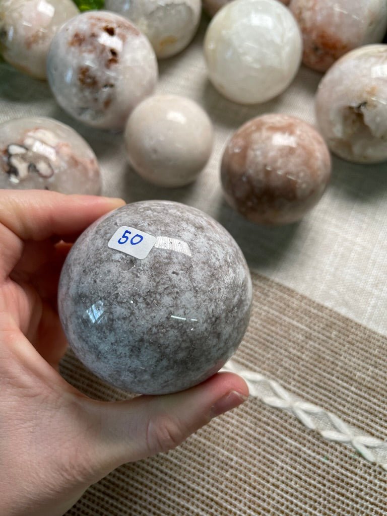 Flower Agate Sphere | Copper Ashes