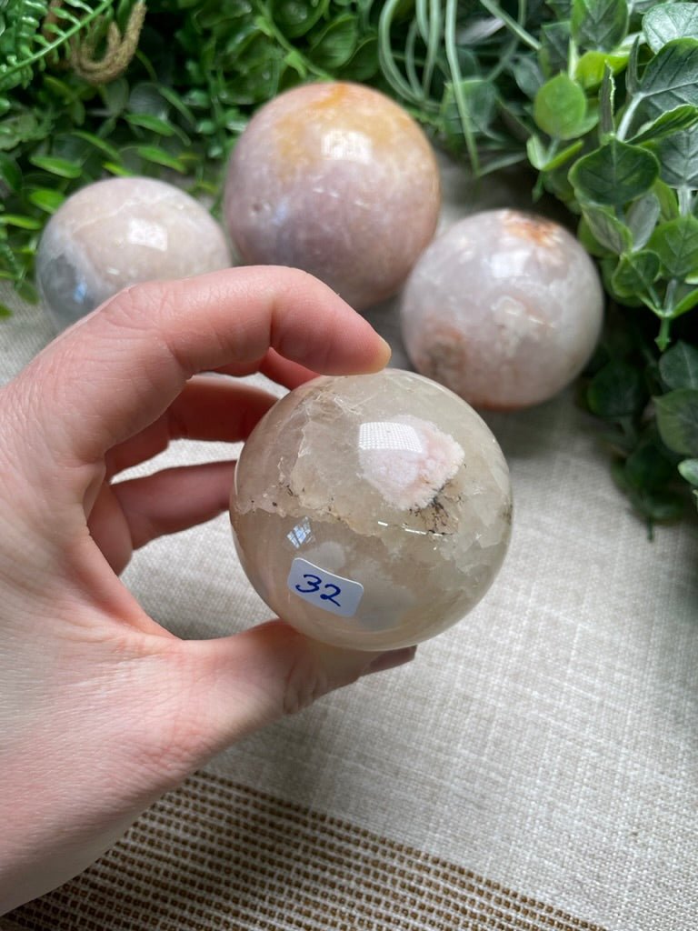 Flower Agate Sphere | Copper Ashes