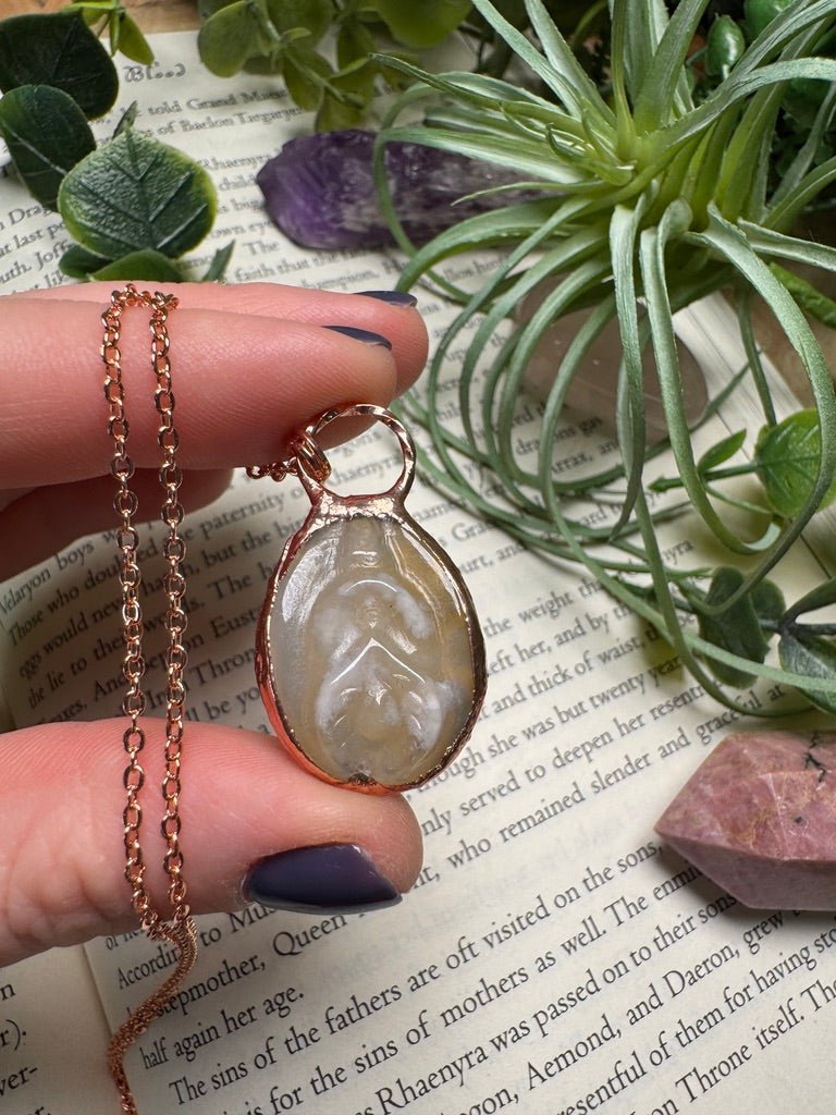 Flower Agate Yoni Necklace | Copper Ashes