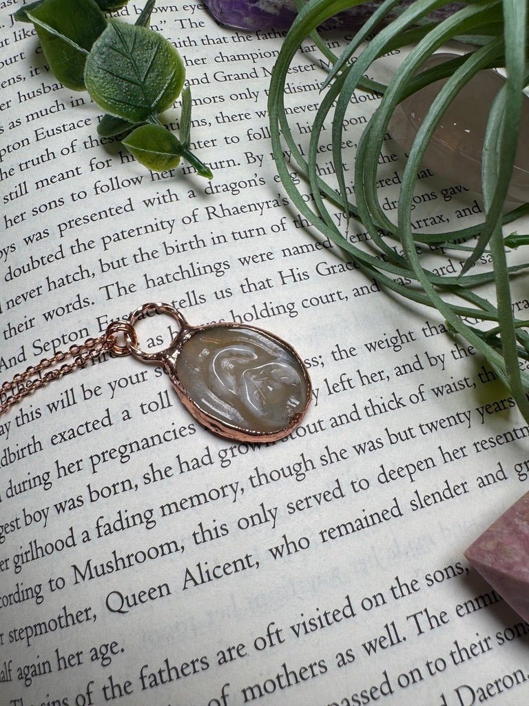Flower Agate Yoni Necklace | Copper Ashes