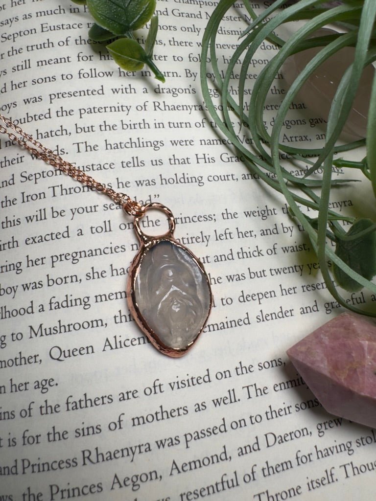 Flower Agate Yoni Necklace | Copper Ashes
