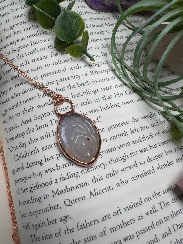 Flower Agate Yoni Necklace | Copper Ashes