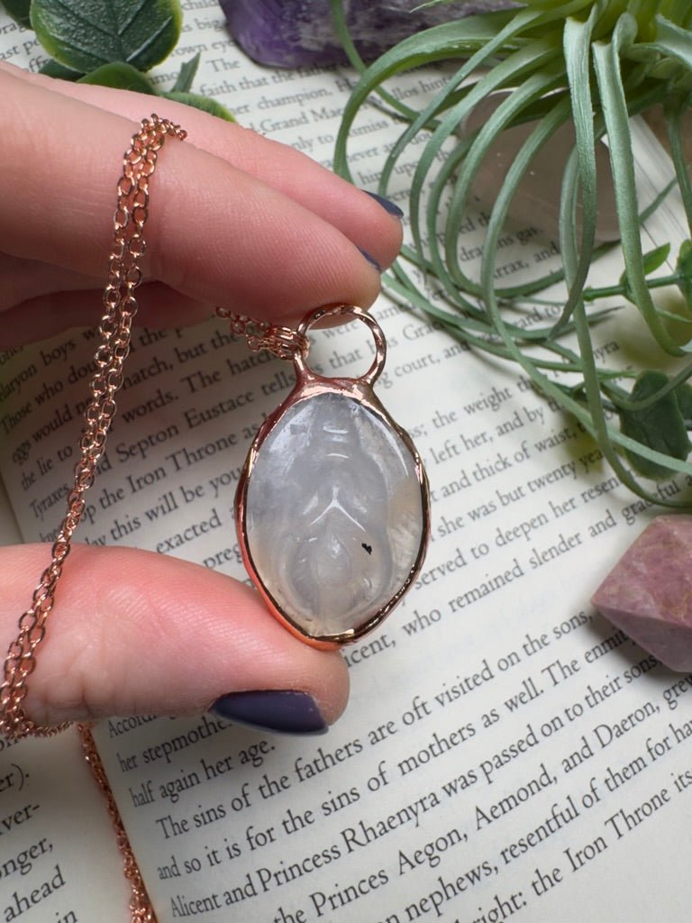 Flower Agate Yoni Necklace | Copper Ashes