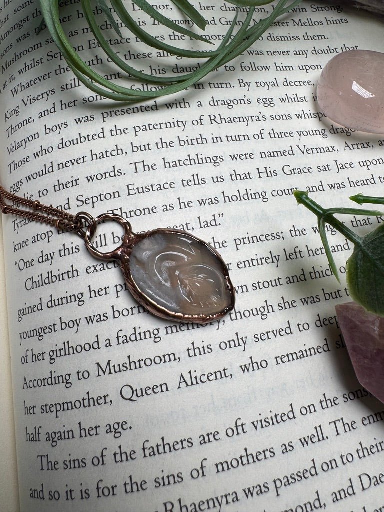Flower Agate Yoni Necklace | Copper Ashes