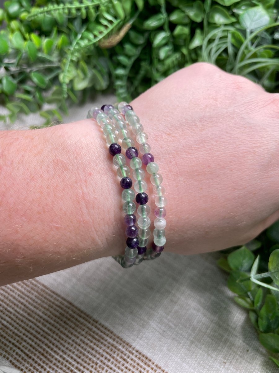 Fluorite 4mm Beaded Bracelet | Copper Ashes