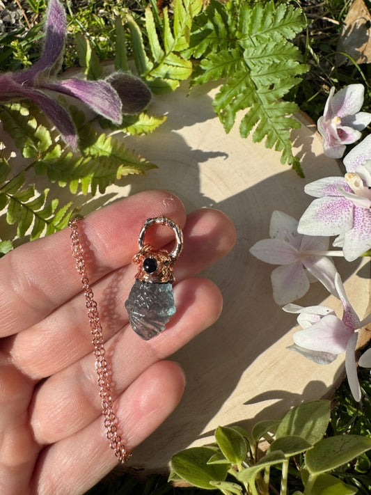 Fluorite and Amethyst Necklace | Copper Ashes