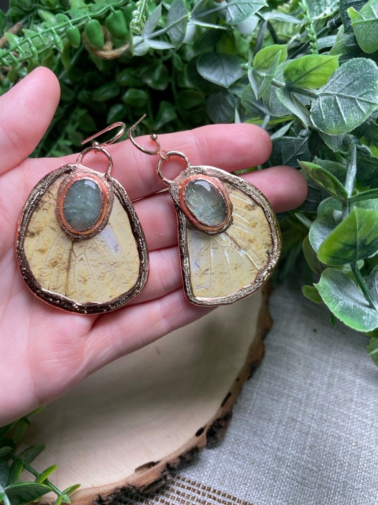 Fluorite Butterfly Wing Earrings | Copper Ashes
