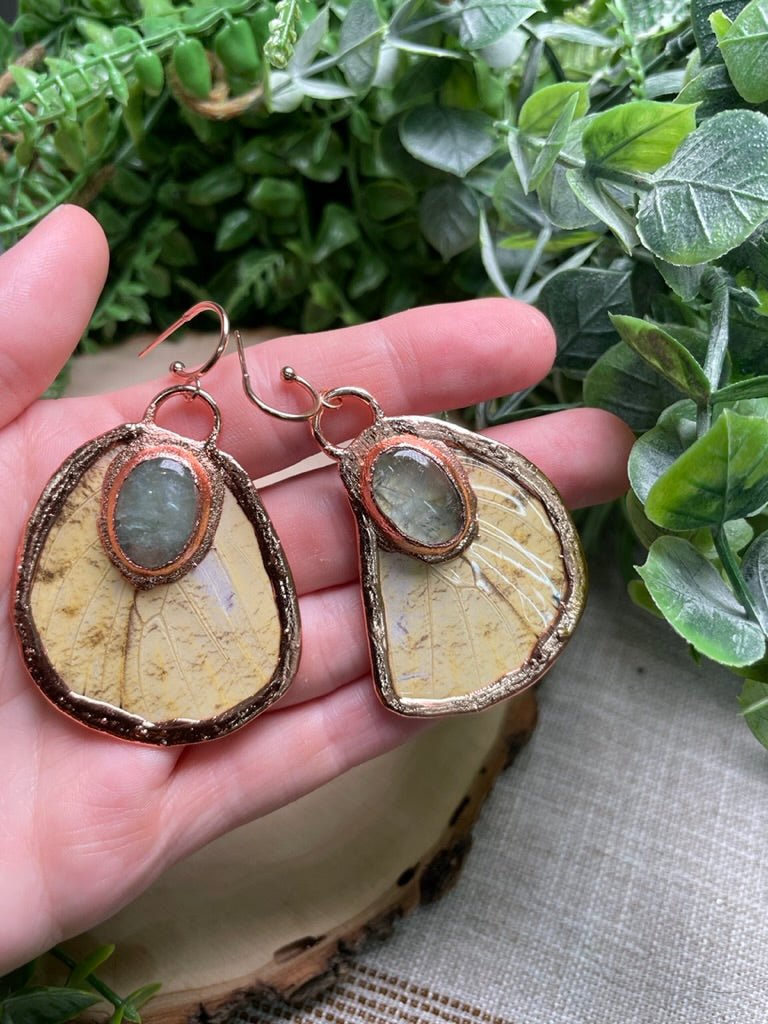 Fluorite Butterfly Wing Earrings | Copper Ashes