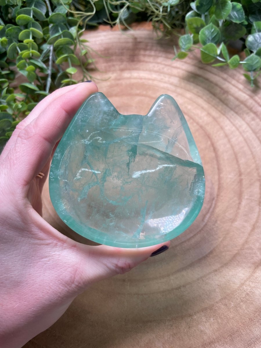 Fluorite Cat Trinket Dish | Copper Ashes