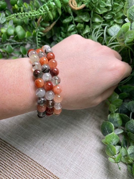 Garden Quartz 8mm Beaded Bracelet | Copper Ashes
