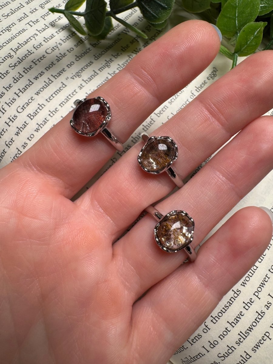 Garden Quartz Adjustable Ring | Copper Ashes
