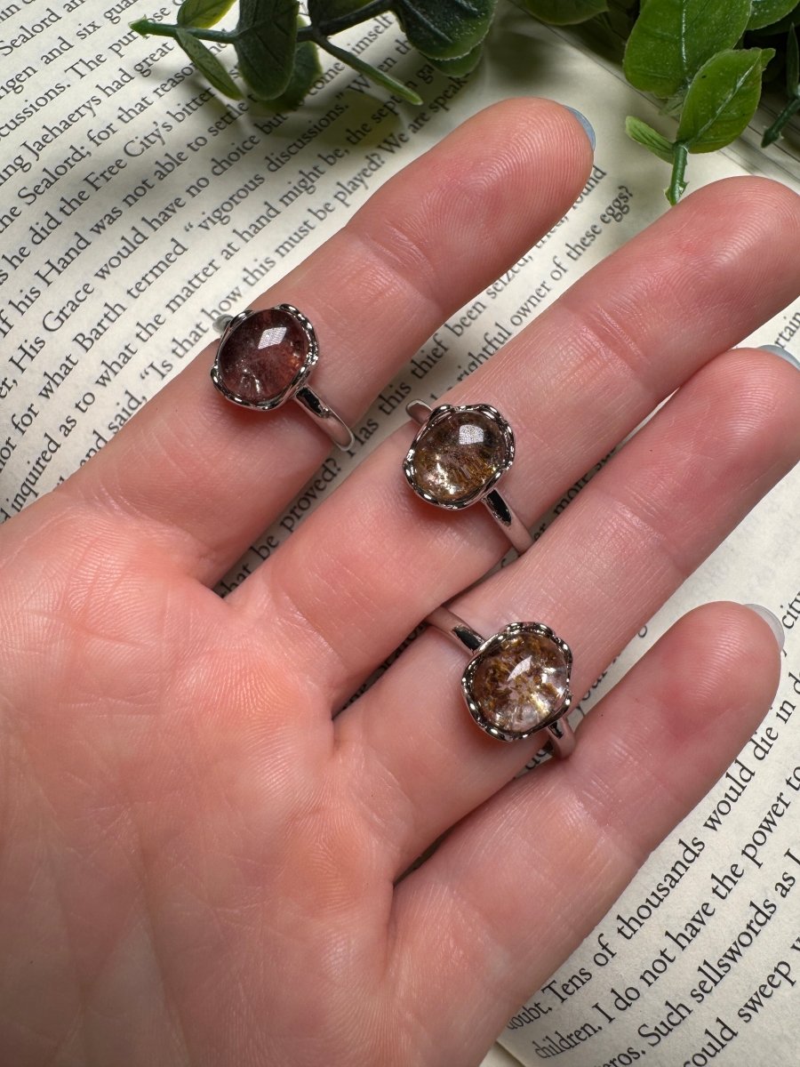 Garden Quartz Adjustable Ring | Copper Ashes