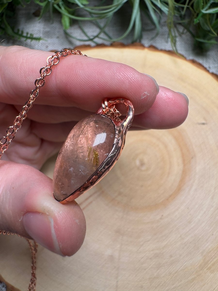 Gold Rutile Quartz Necklace | Copper Ashes