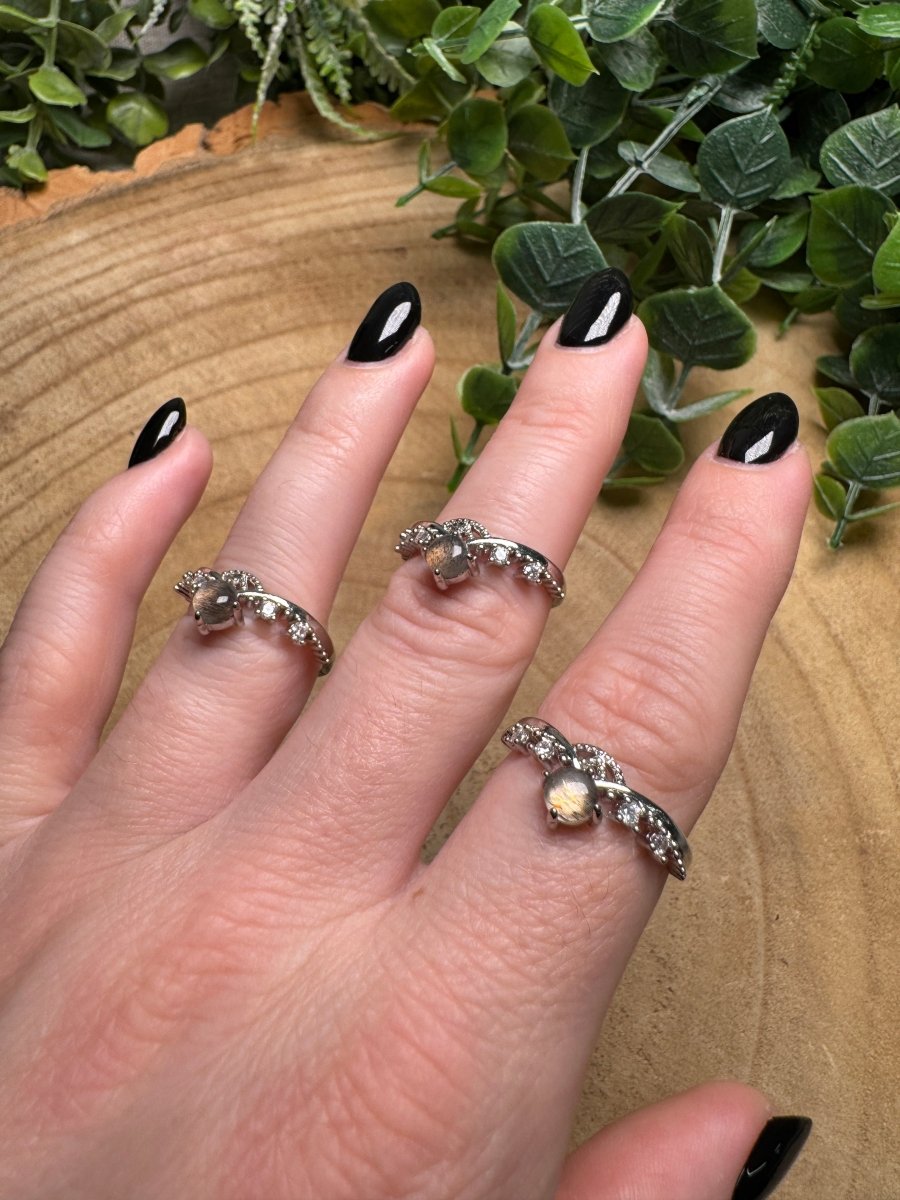 Gold Rutile Quartz Ring Adjustable | Copper Ashes