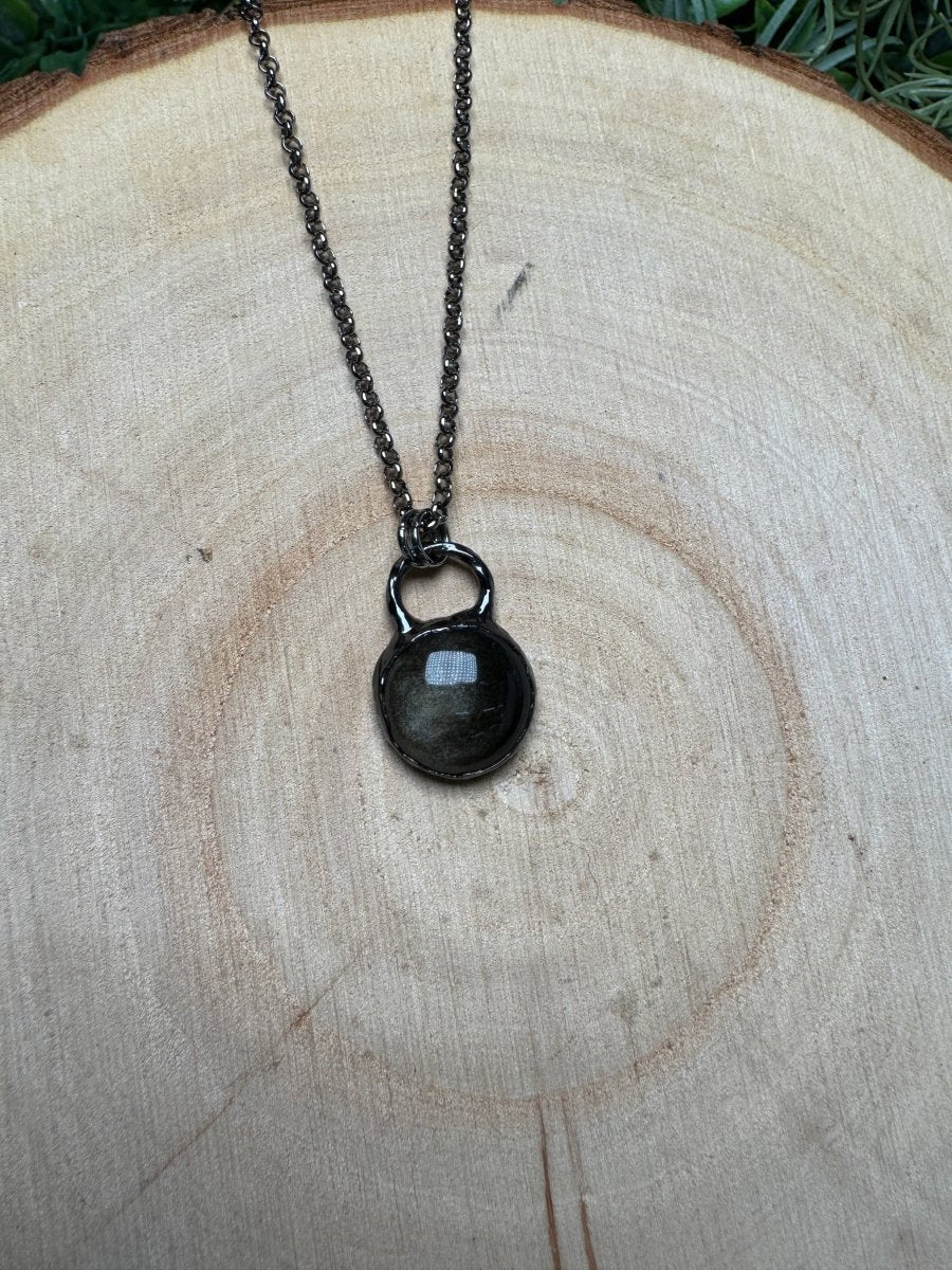 Gold Sheen Obsidian Necklace | Copper Ashes