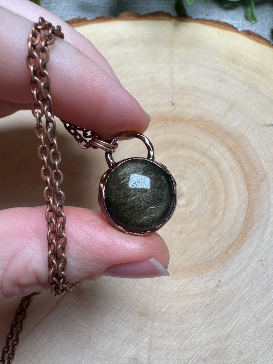 Gold Sheen Obsidian Necklace | Copper Ashes