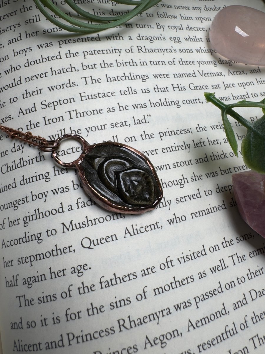 Gold Sheen Obsidian Yoni Necklace | Copper Ashes