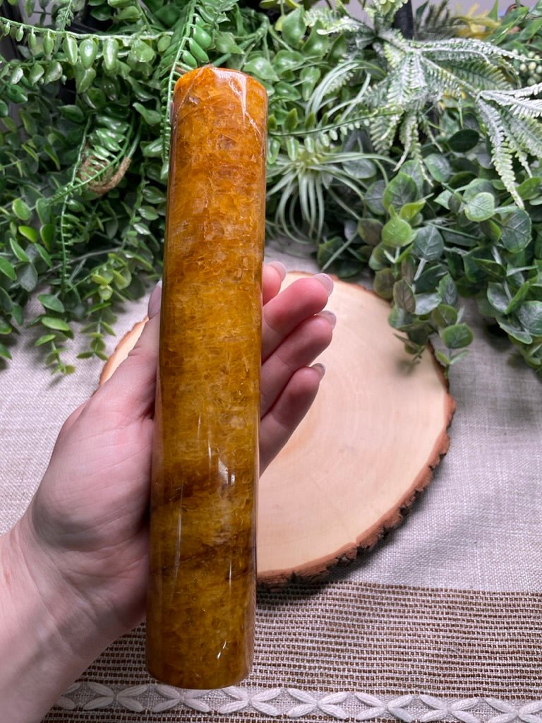 Golden Healer Quartz Cylinder | Copper Ashes