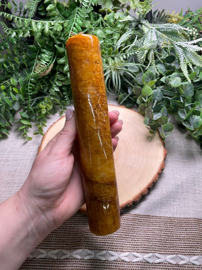 Golden Healer Quartz Cylinder | Copper Ashes