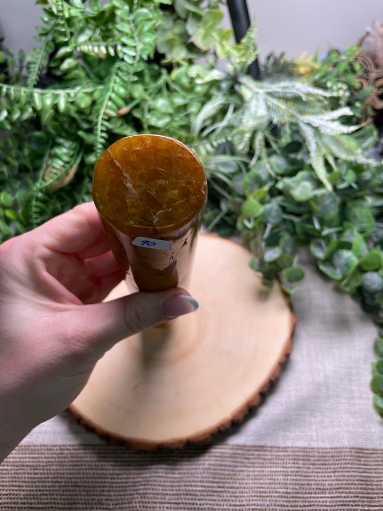 Golden Healer Quartz Cylinder | Copper Ashes