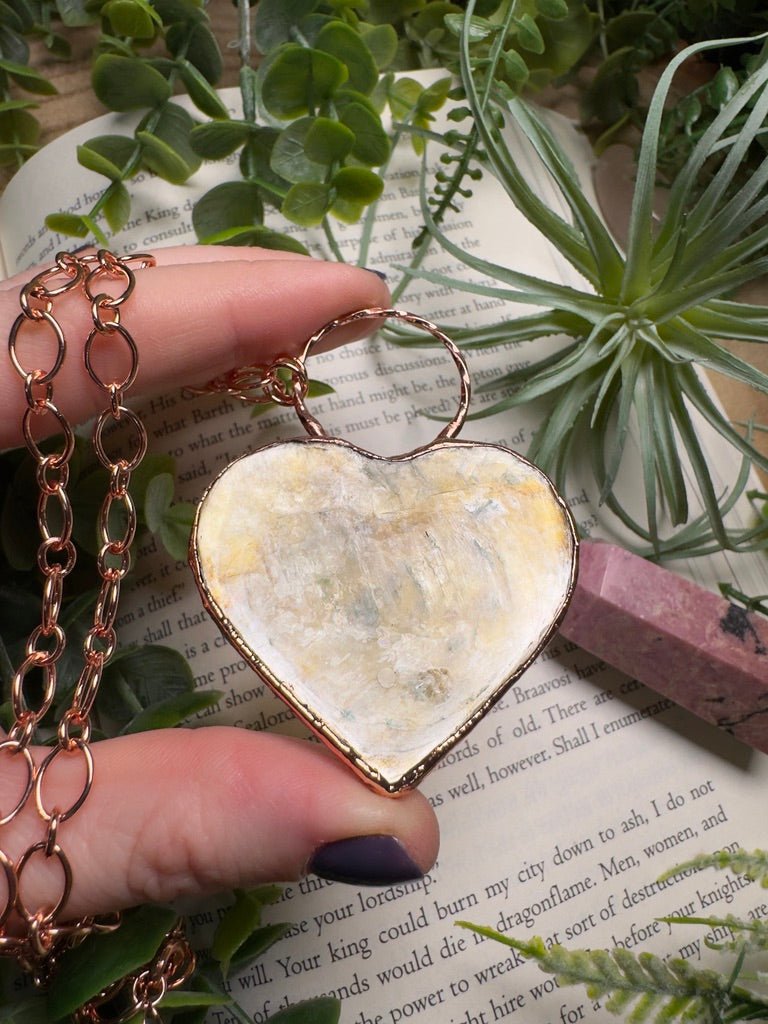 Golden Mica Heart Necklace | Copper Ashes