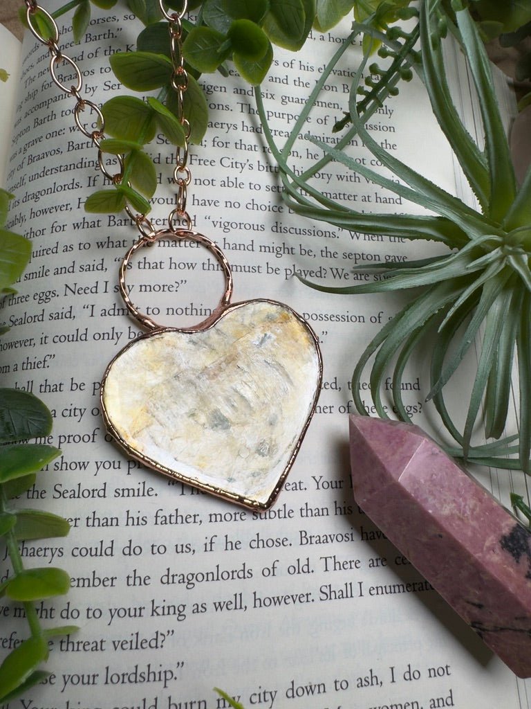 Golden Mica Heart Necklace | Copper Ashes