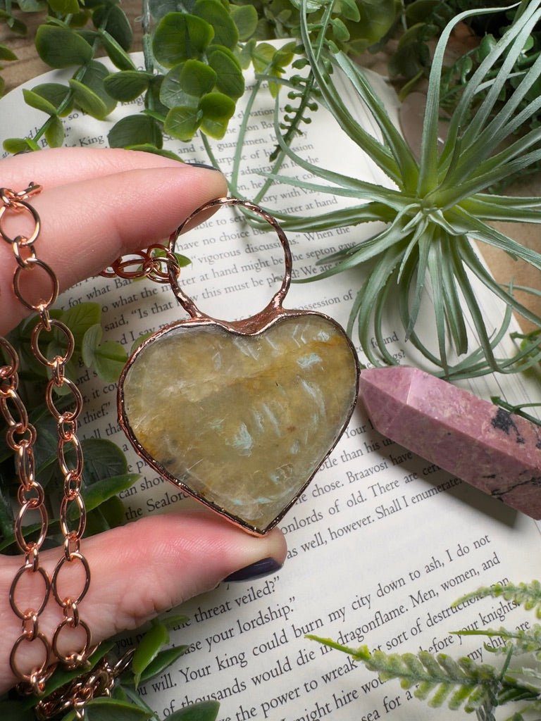 Golden Mica Heart Necklace | Copper Ashes
