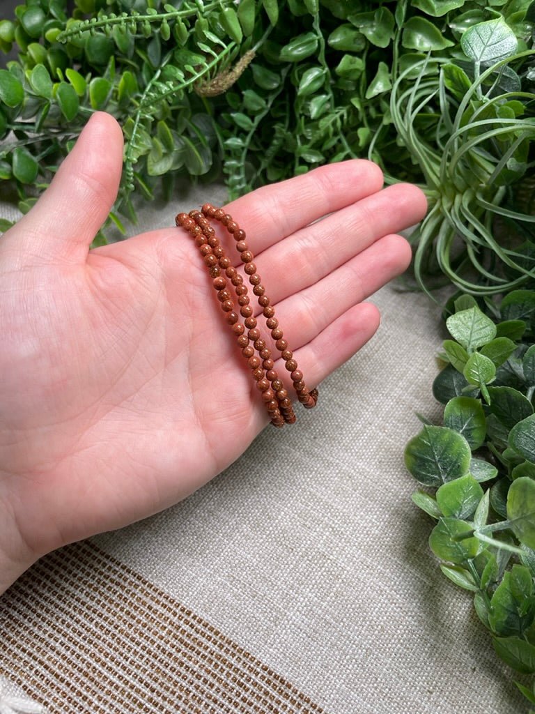 Goldstone 4mm Beaded Bracelet | Copper Ashes