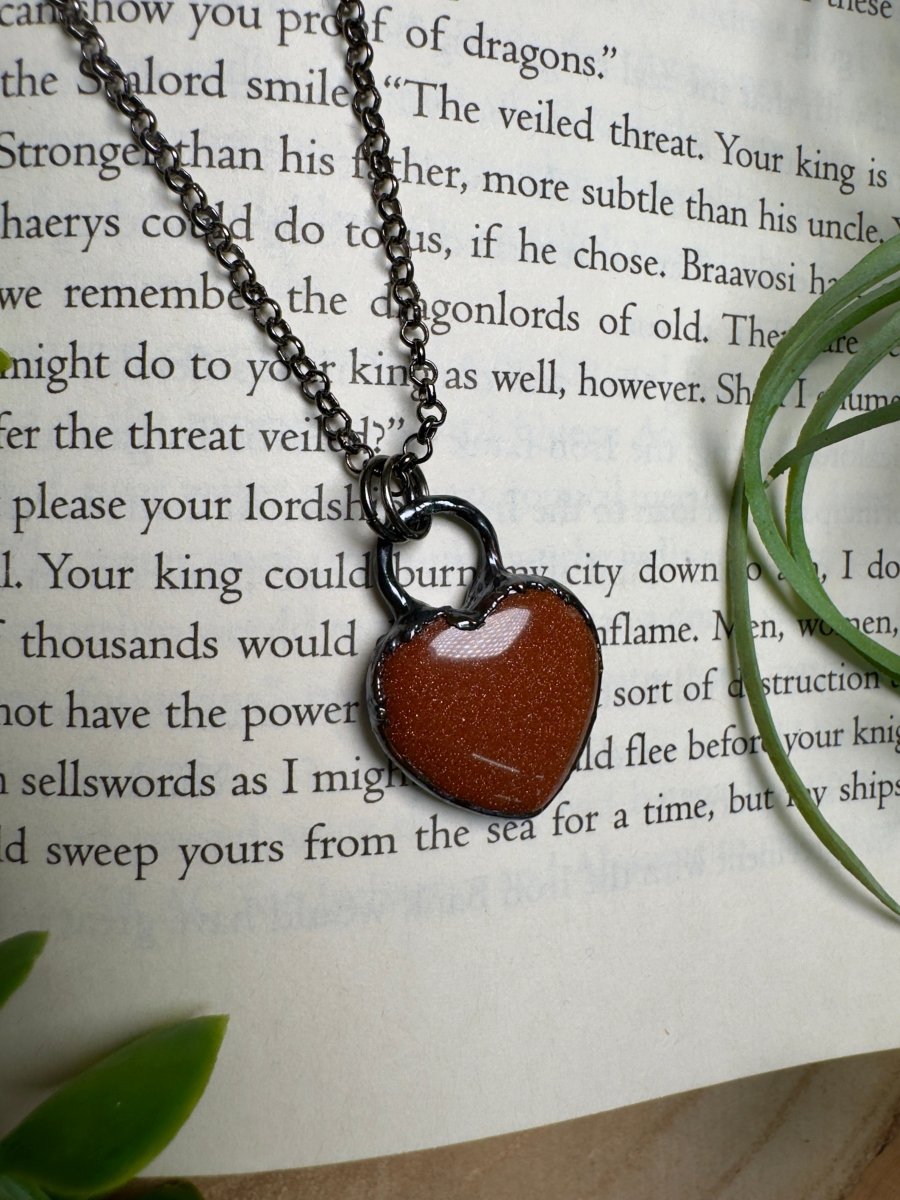 Goldstone Heart Necklace | Copper Ashes
