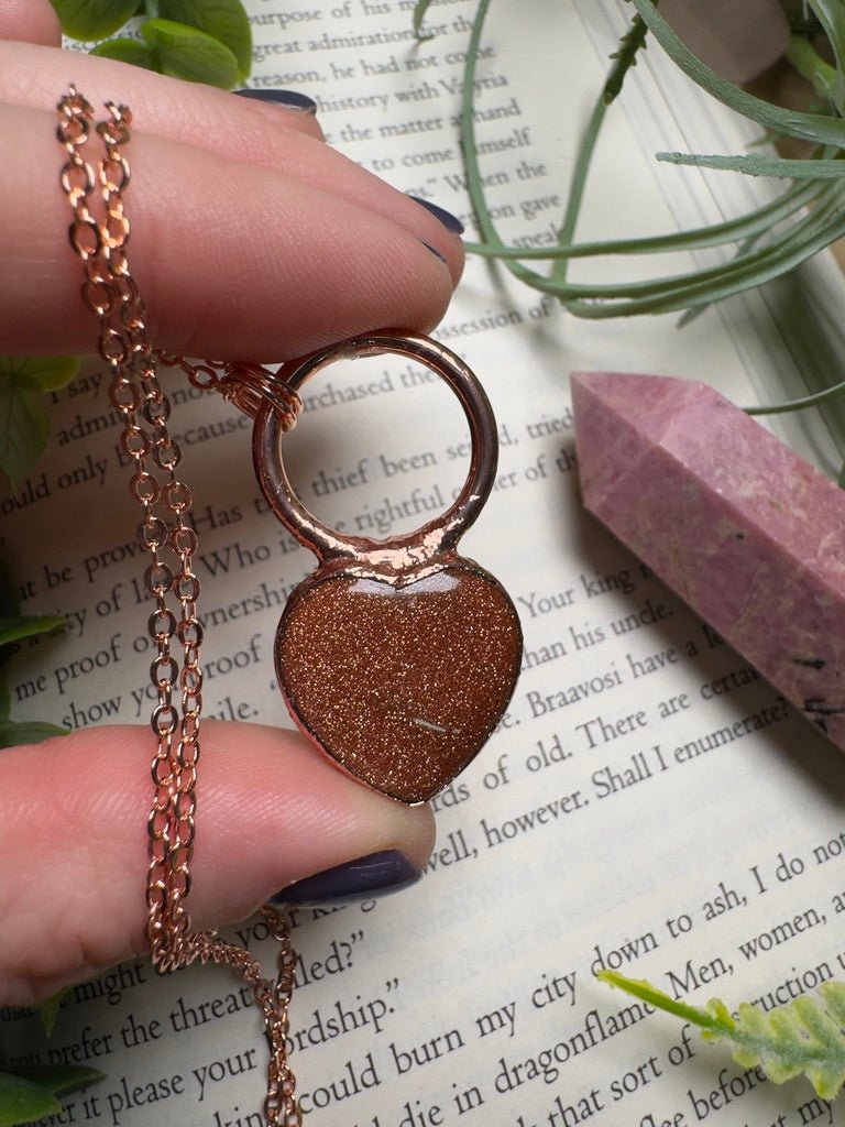 Goldstone Heart Necklace | Copper Ashes