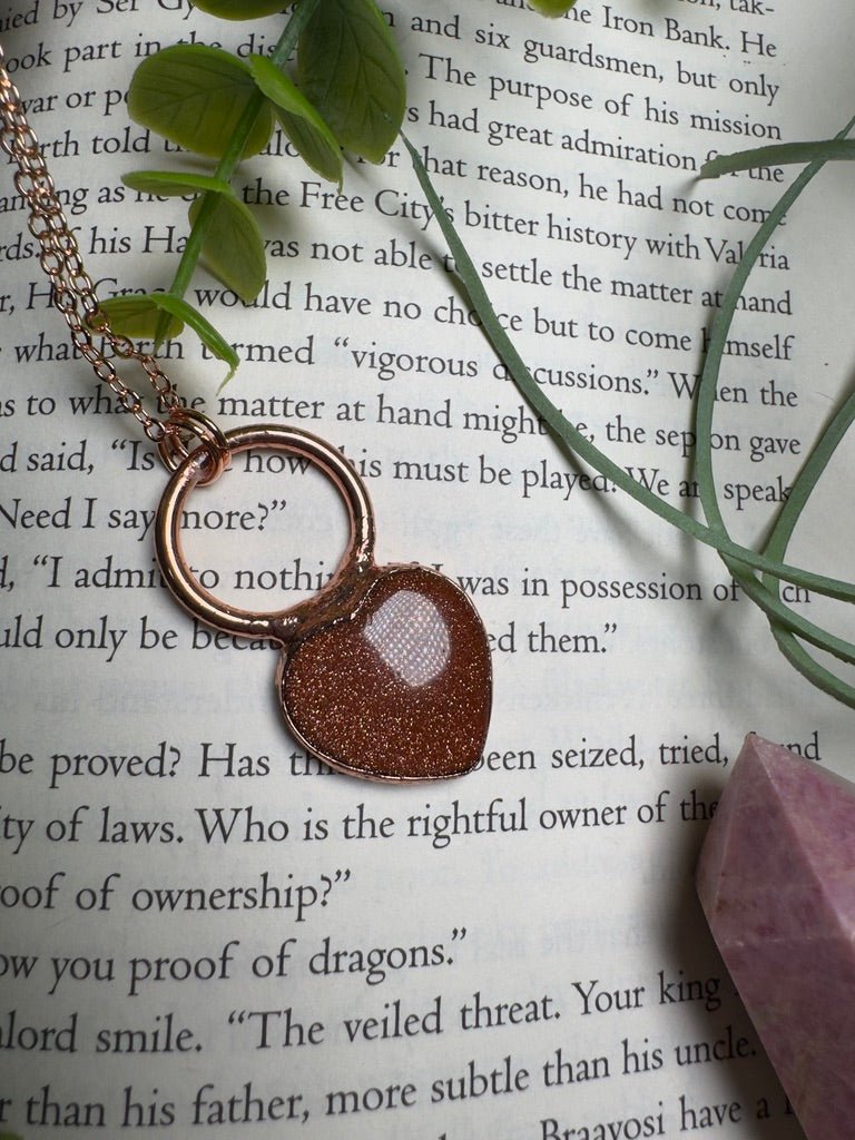 Goldstone Heart Necklace | Copper Ashes