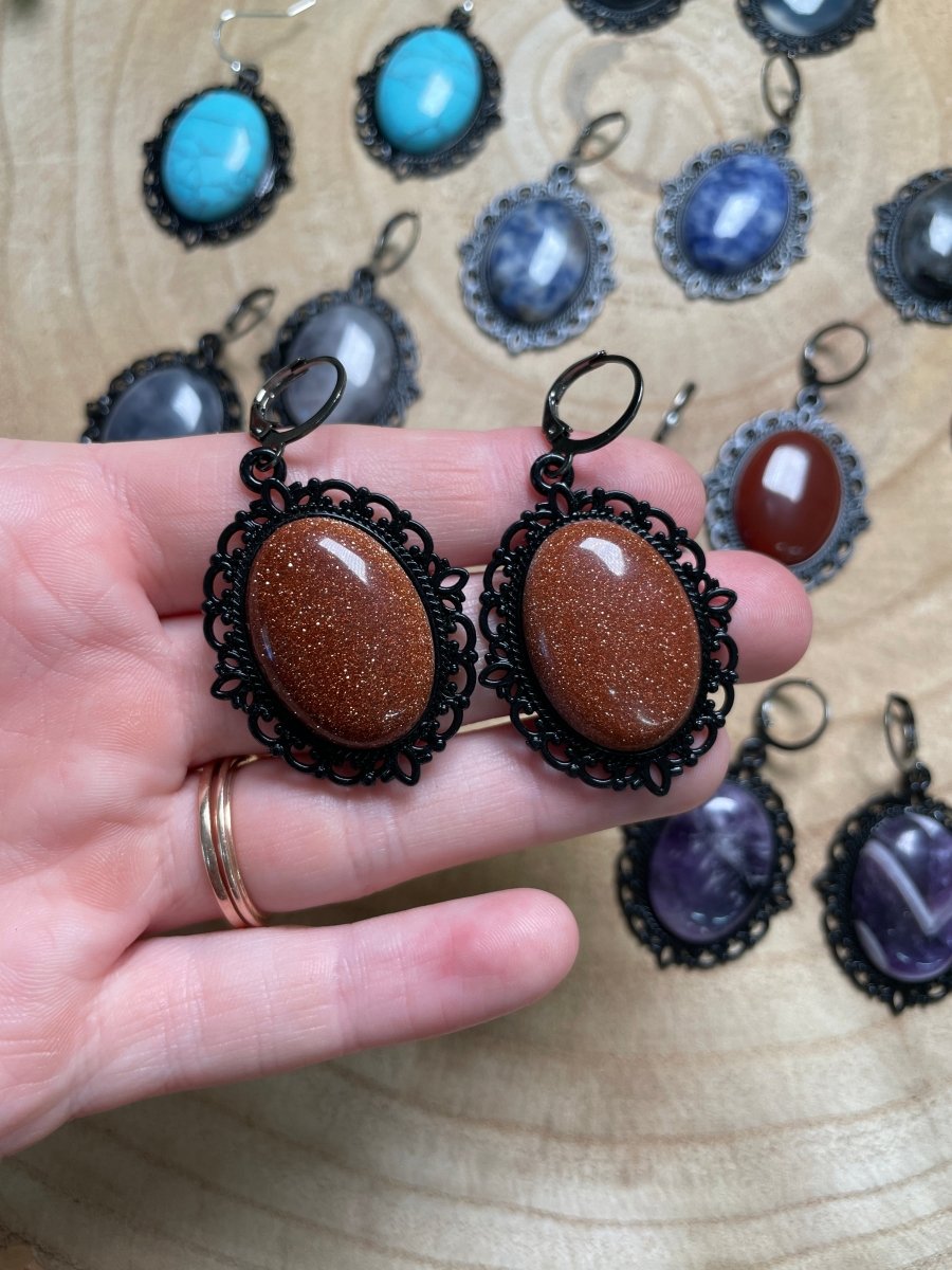 Gothic Style Crystal Earrings | Copper Ashes