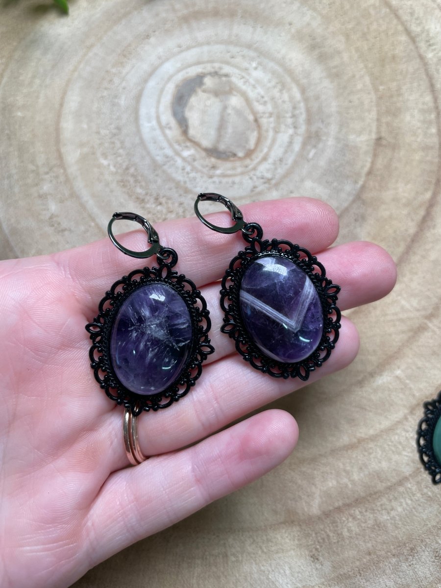 Gothic Style Crystal Earrings | Copper Ashes