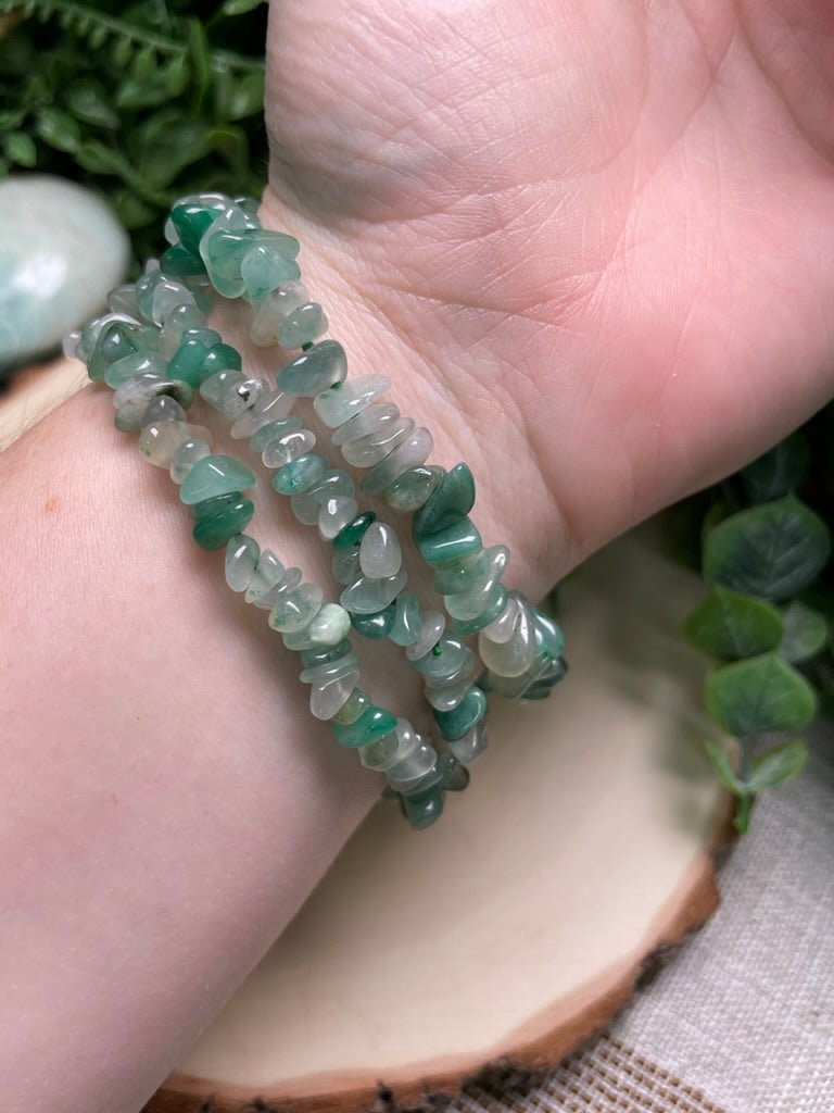 Green Agate Chip Bracelet | Copper Ashes