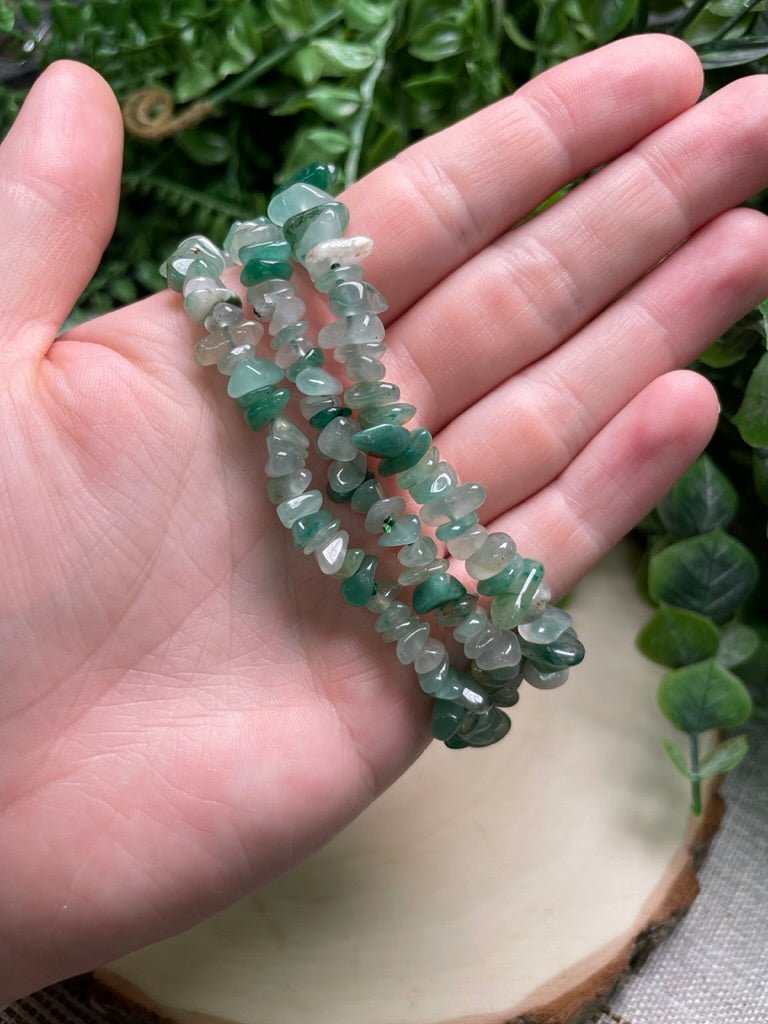 Green Agate Chip Bracelet | Copper Ashes