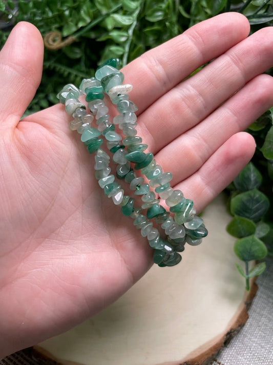 Green Agate Chip Bracelet | Copper Ashes