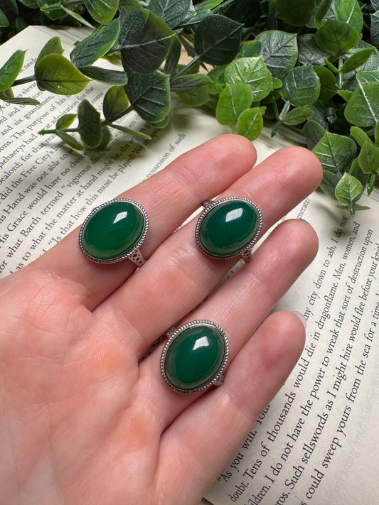 Green Aventurine Adjustable Ring | Copper Ashes