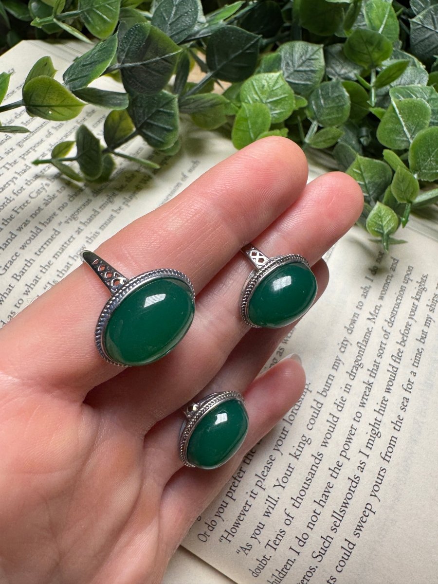 Green Aventurine Adjustable Ring | Copper Ashes