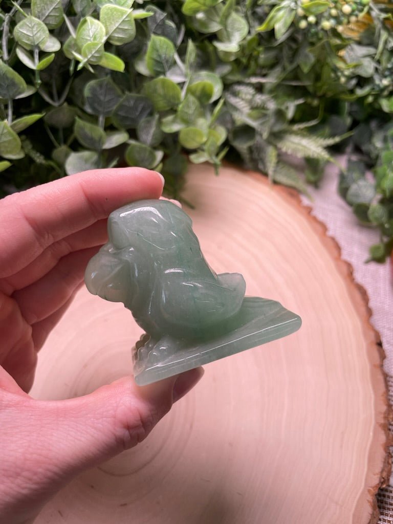 Green Aventurine Cartoon Bird | Copper Ashes